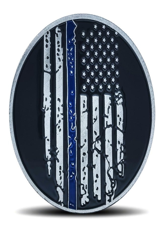 Glamtune Police Officer's Prayer Challenge Coin Thin Blue Line Law Enforcementcoins Coins Inspirational Gift - Image 1